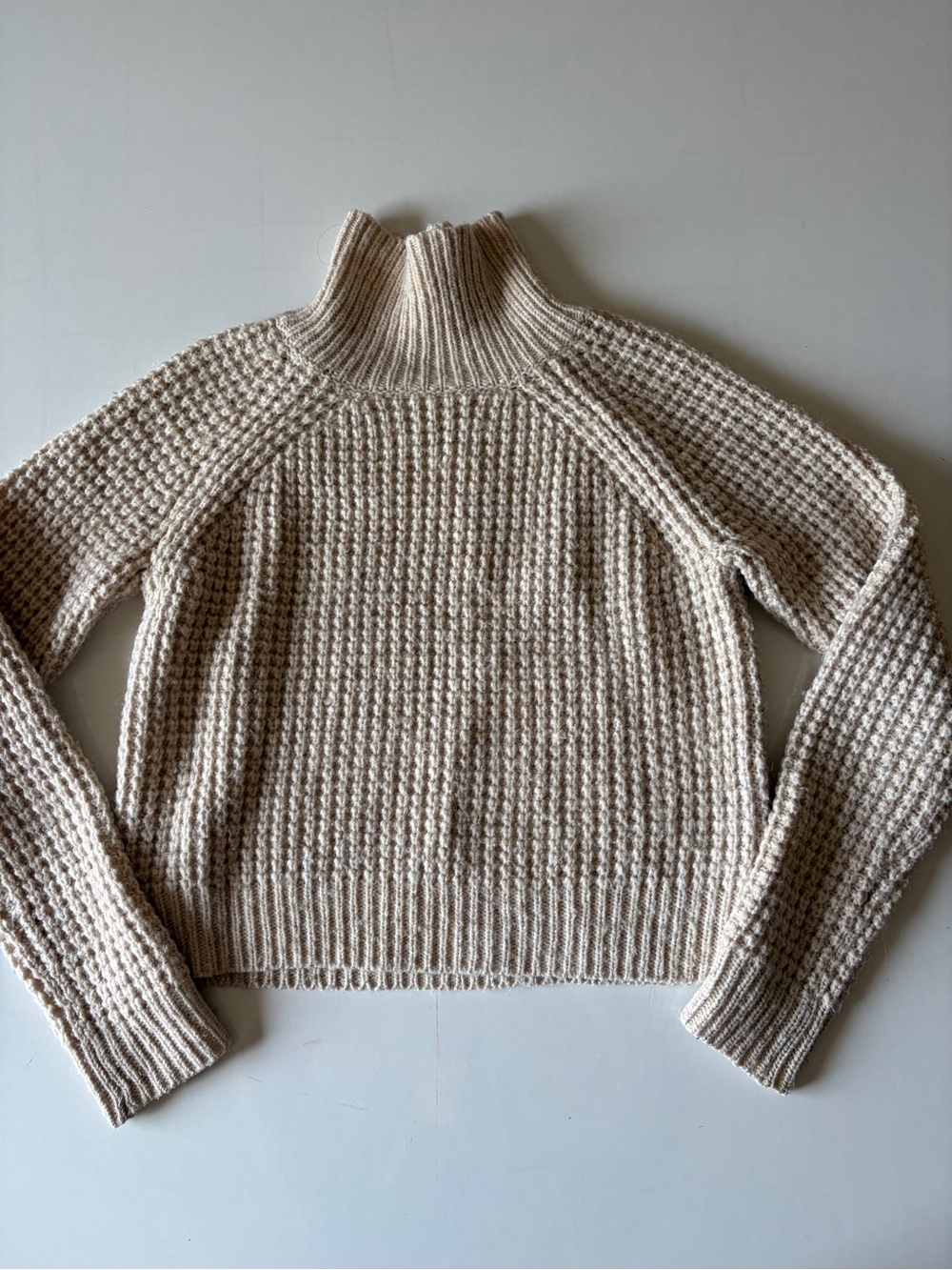 Wilfred cream Wool cotton alpaca blend turtleneck cowl neck knit sweater small
